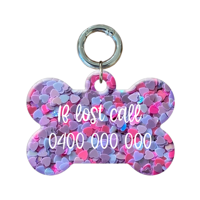 Heart Filled Bone Pet ID Tags