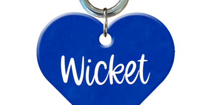 Fluro Blue Heart Pet ID Tag