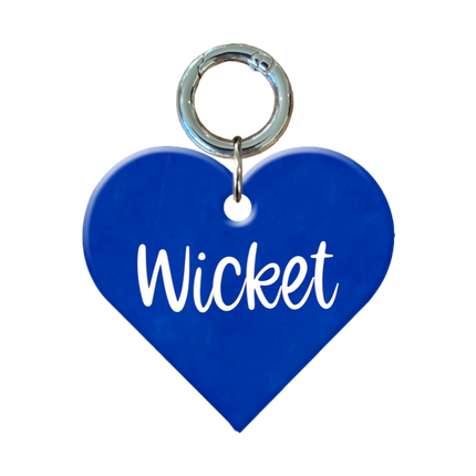 Fluro Blue Heart Pet ID Tag