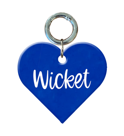 Fluro Blue Heart Pet ID Tag