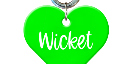 Fluro Green Heart Pet ID Tag