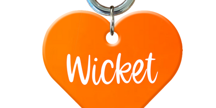 Fluro Orange Heart Pet ID Tag