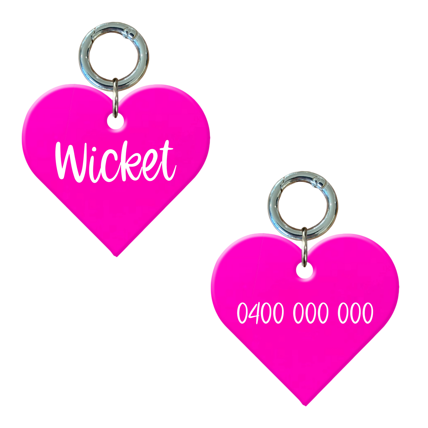 Fluroescent Heart ID Tags