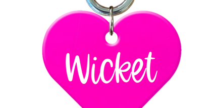 Fluro Pink Heart Pet ID Tag