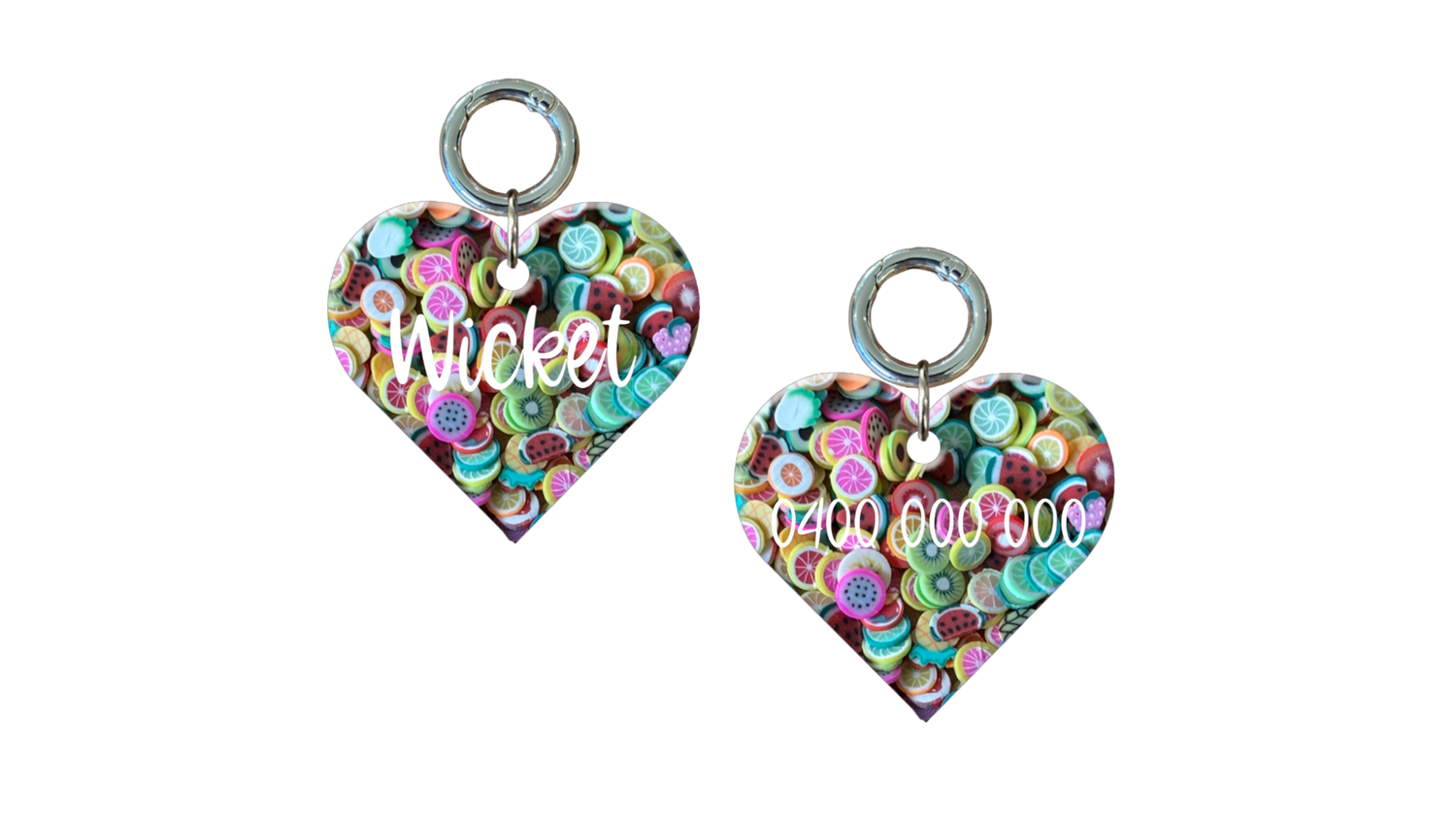 Heart Fruit Dog Tags