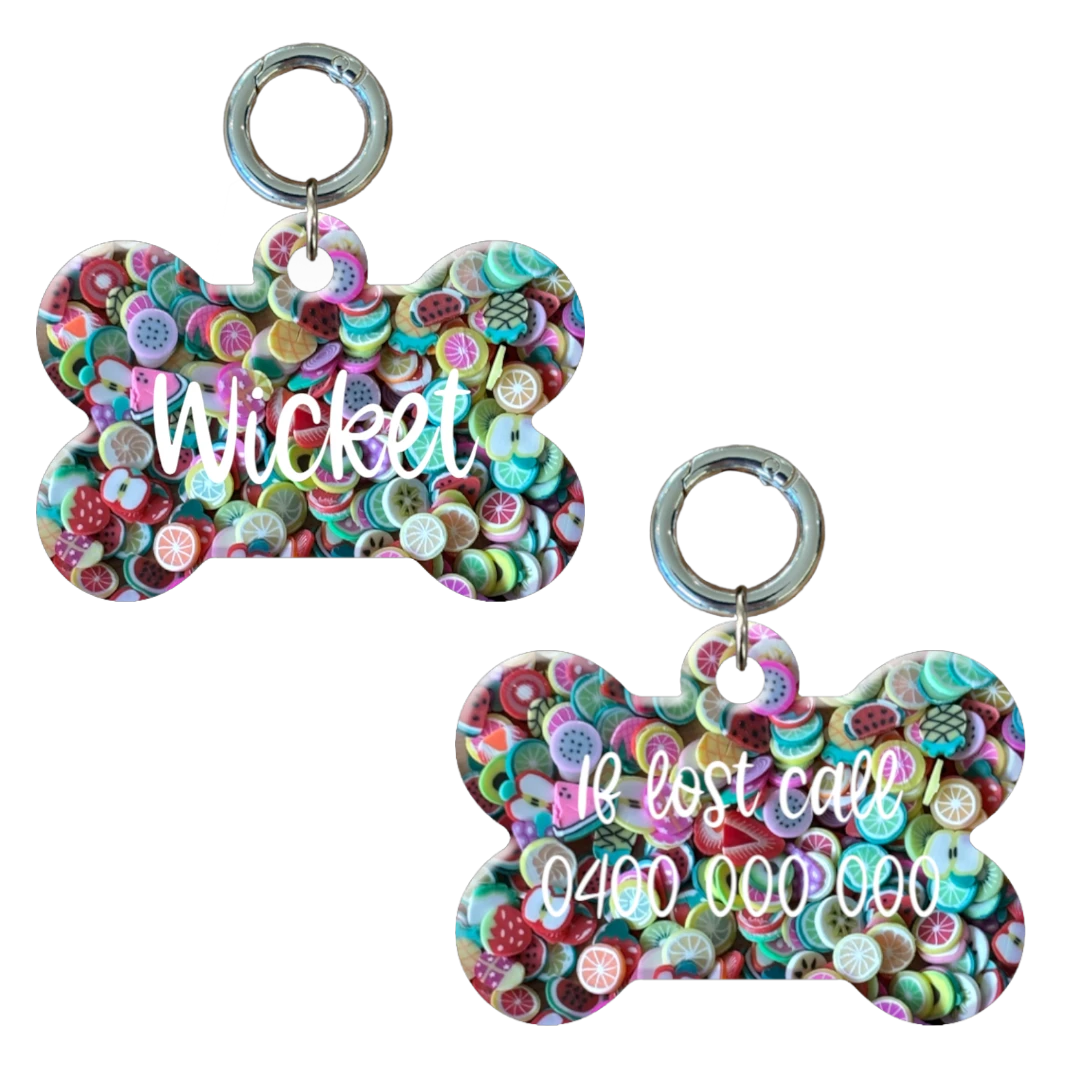 Fruit Bone Pet ID Tags