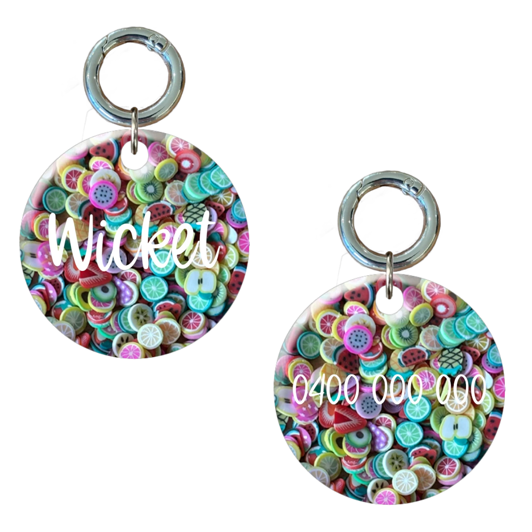 Fruit Round Pet ID Tags