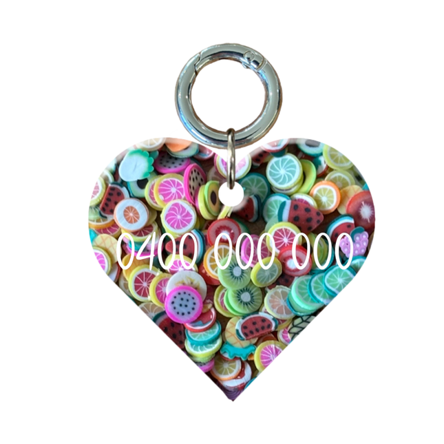 Mini Heart Fruit Pet ID Tags