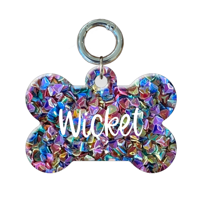 Glitter Bone Pet ID Tag