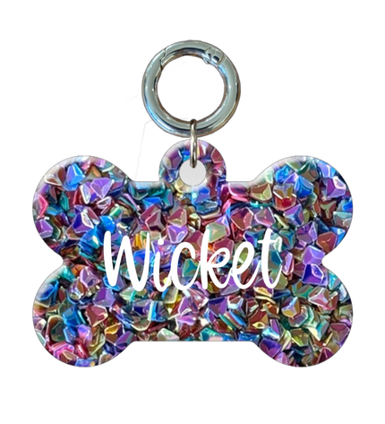 Glitter Bone Pet ID Tags