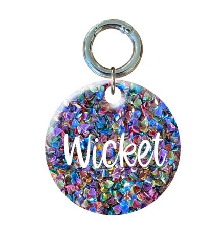 Glitter Circle Pet ID Tags