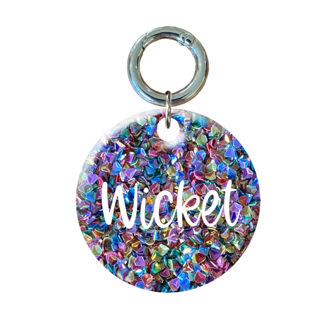 Glitter Circle Pet ID Tags