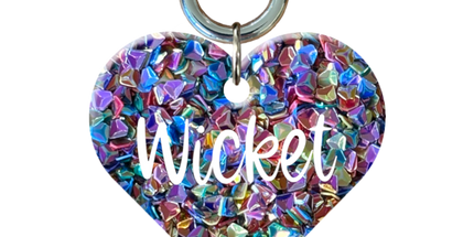 Mini Heart Glitter Pet ID Tags