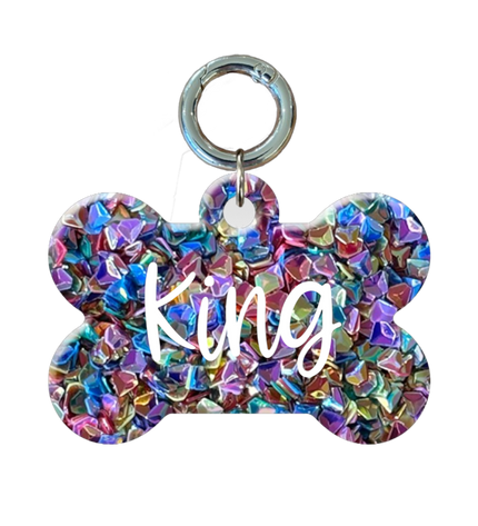 Royal Bone Glitter Tags