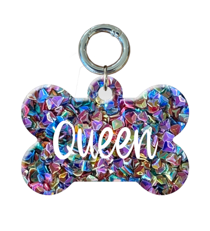 Royal Bone Glitter Tags