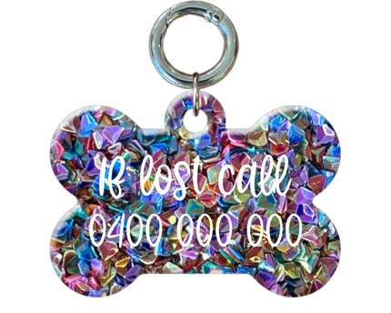 Glitzy Bone ID Tags