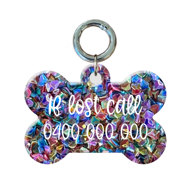 Royal Bone Glitter Tags