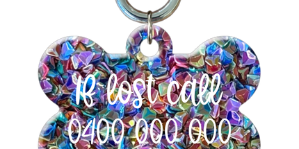 Glitter Bone Pet ID Tags