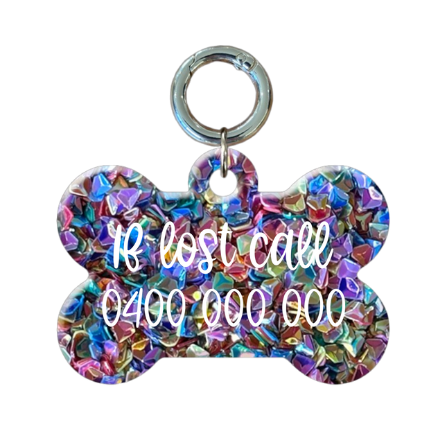 Glitter Bone Pet ID Tags
