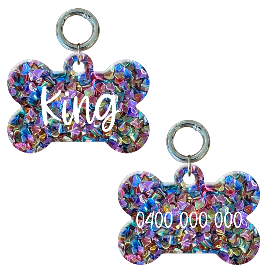 Royal Bone Glitter Tags