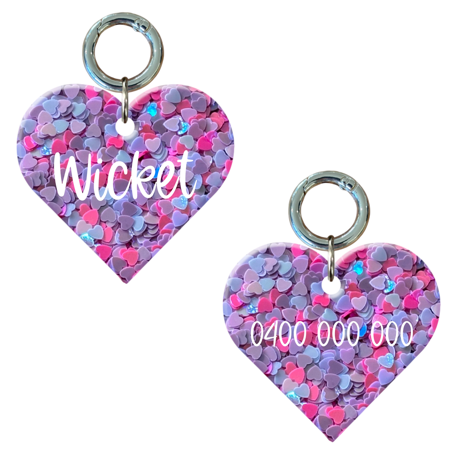 Mini Heart Filled Pet ID Tags