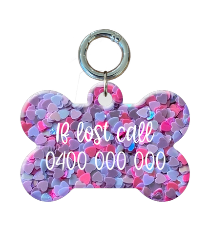 Heart Filled Bone Pet ID Tags