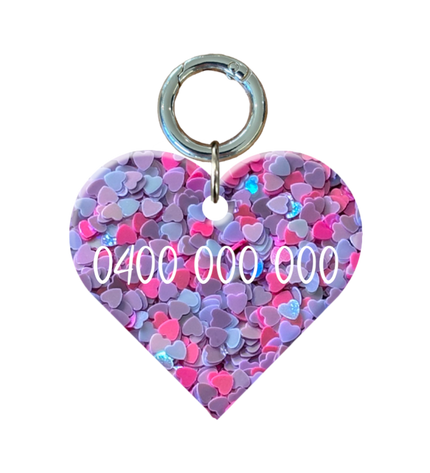 Mini Heart Filled Pet ID Tags
