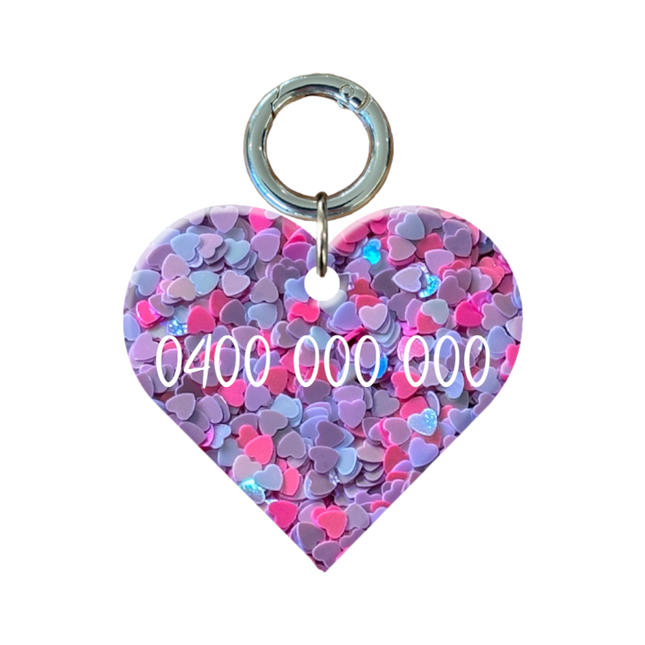 Mini Heart Filled Pet ID Tags
