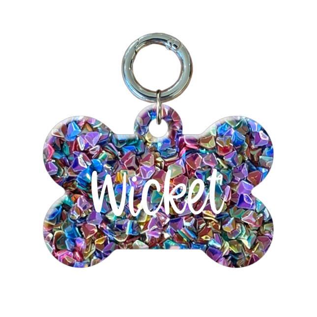 Glitter Bone Pet ID Tags