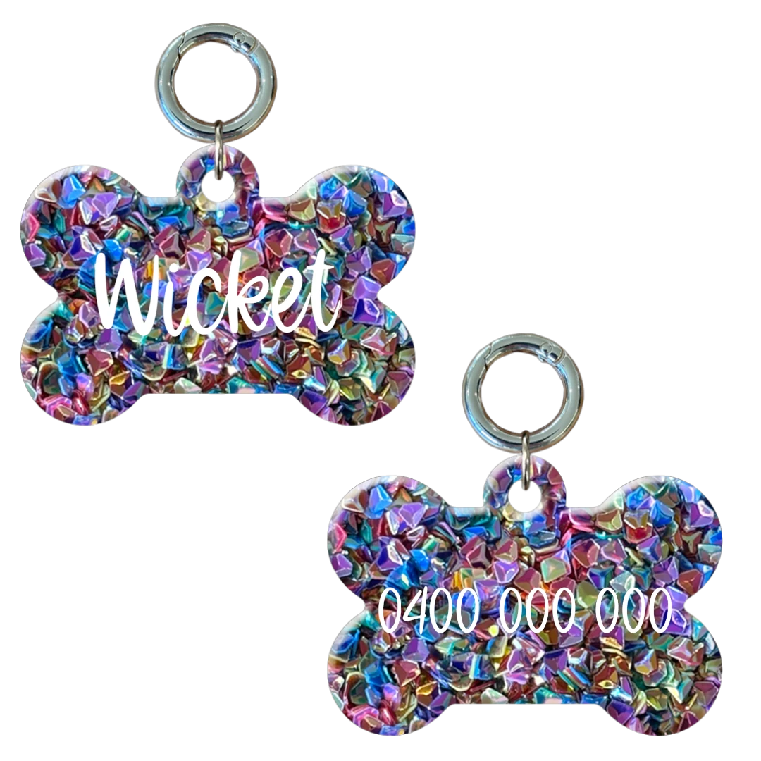 Glitzy Bone ID Tags