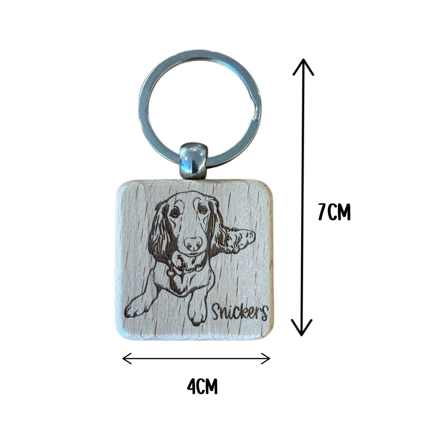 Wood Home & Dog Keyring