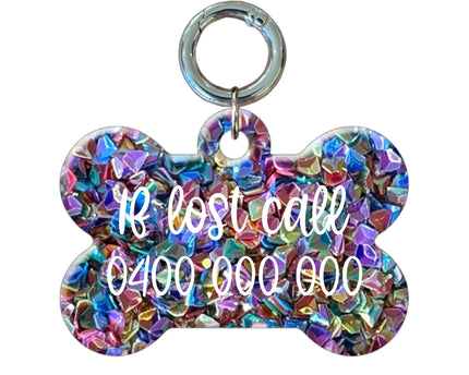Royal Bone Glitter Tags