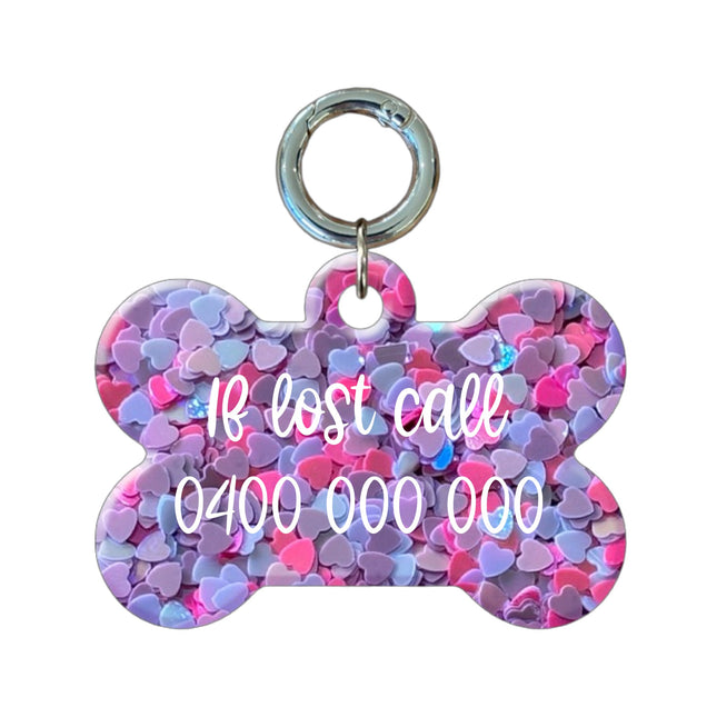 Heart Filled Bone Pet ID Tags