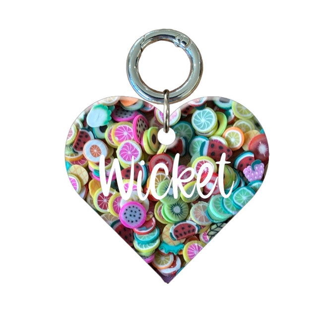 Mini Heart Fruit Pet ID Tags