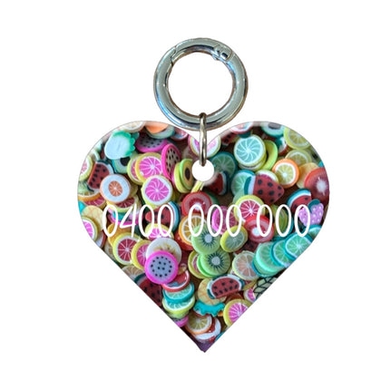 Mini Heart Fruit Pet ID Tags